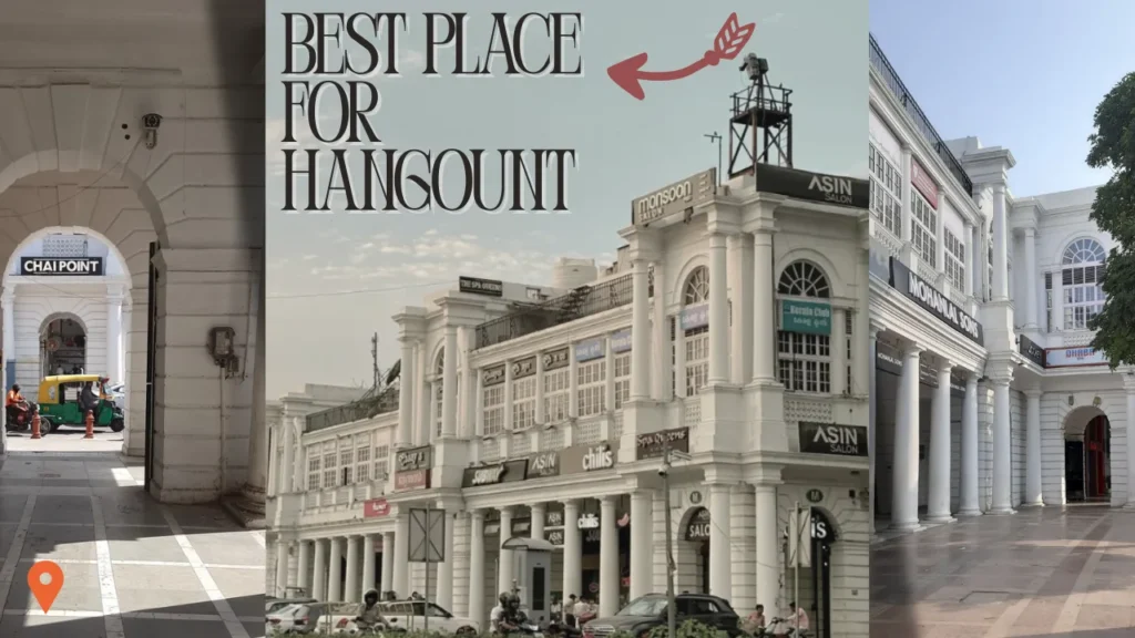 Connaught Place New Delhi central circle with white colonial buildings