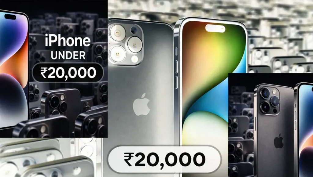 iPhone within 20000 price range showing Apple iPhone design, display, and camera suitable for budget buyers in India